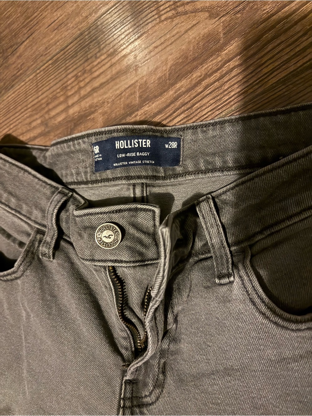 Hollister Low-Rise Baggy Gray Jeans